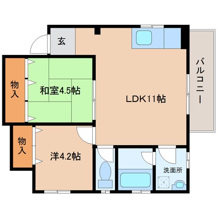 大和朝倉駅 徒歩6分 1階の物件間取画像